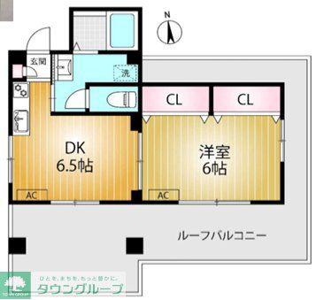 シャングリラ元町(1DK/4階)の間取り写真