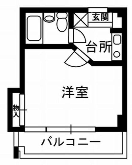 アネックス国領(1K/6階)の間取り写真