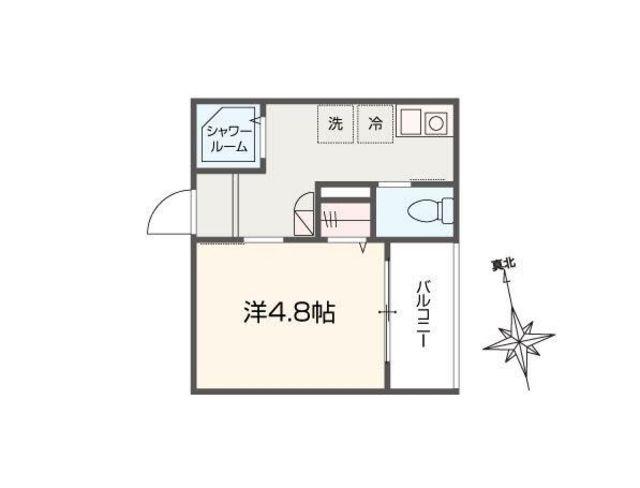 アイウシ梅島(1K/2階)の間取り写真