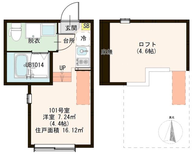 ZEN GARDEN APARTMENT(ワンルーム/1階)の間取り写真