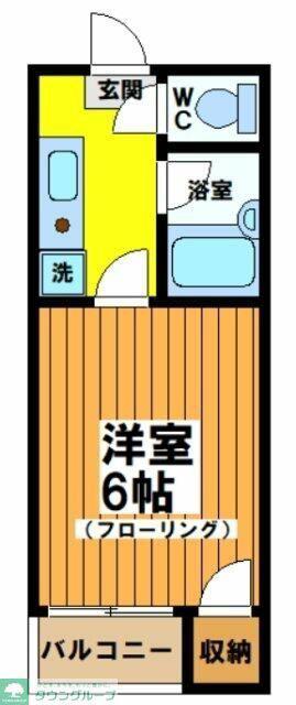ホワイトS.K.J(1K/2階)の間取り写真