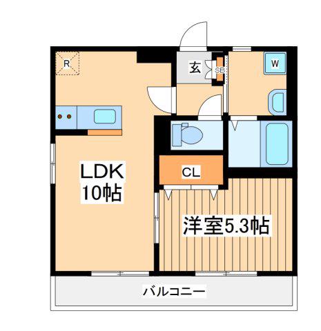 デュラカーサ・ルシア河輪森(1LDK/1階)の間取り写真