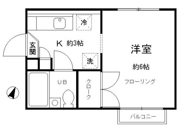 グレイス久我山II(1K/2階)の間取り写真