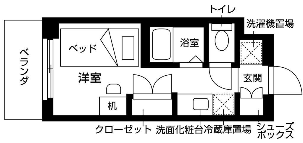 リビオセゾン笹塚(ワンルーム/3階)の間取り写真