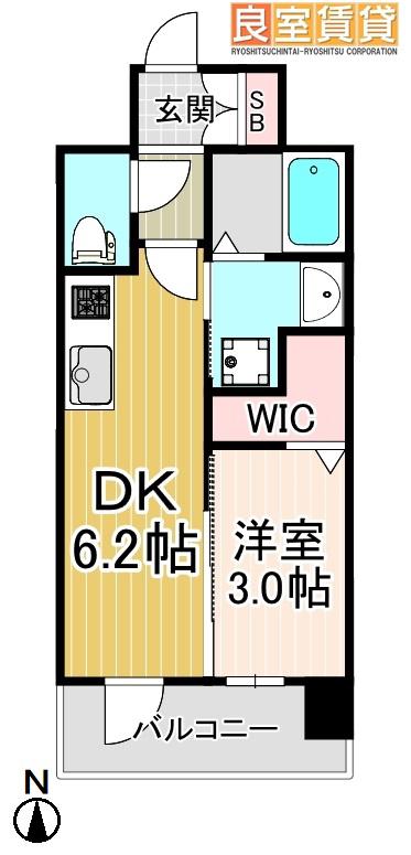 エステムコート名古屋セントリア(1DK/6階)の間取り写真