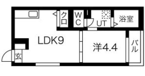 ソフィア名西(1LDK/1階)の間取り写真