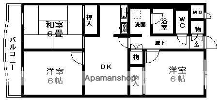 ダンデライアン鵠沼(3DK/2階)の間取り写真