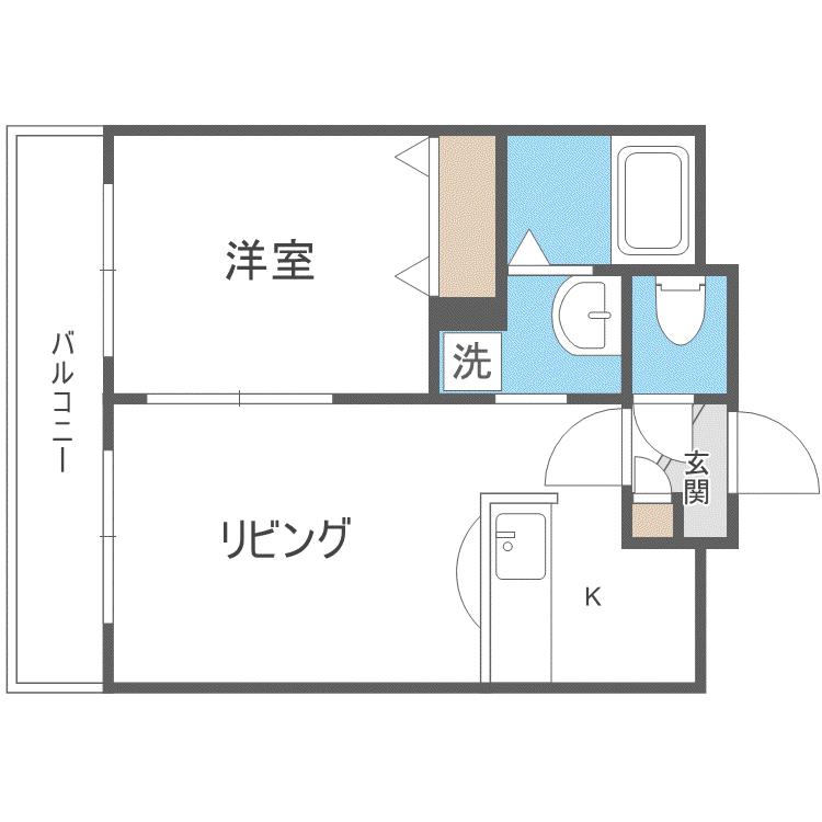 LUNA26(1LDK/3階)の間取り写真