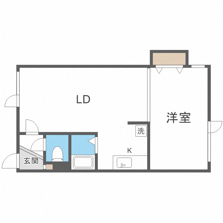 コンフォール札幌(1LDK/2階)の間取り写真