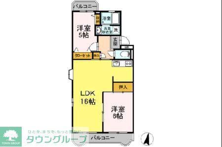 ハビテーションWADAⅢ(2SLDK/3階)の間取り写真