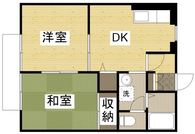 ユースフルハイム(2DK/1階)の間取り写真