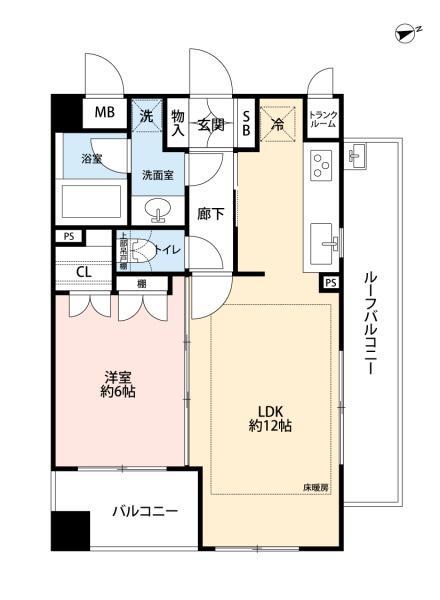 プラティーク三軒茶屋(1LDK/3階)の間取り写真