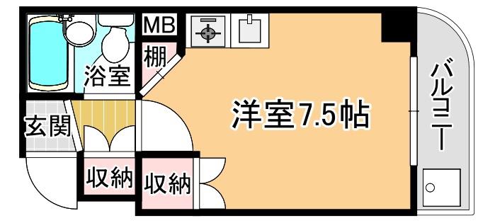 REST SUN-PIER(1K/3階)の間取り写真