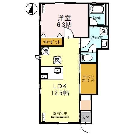 KOGA-KEYAKI ALLEYCLE D 103(1LDK/1階)の間取り写真