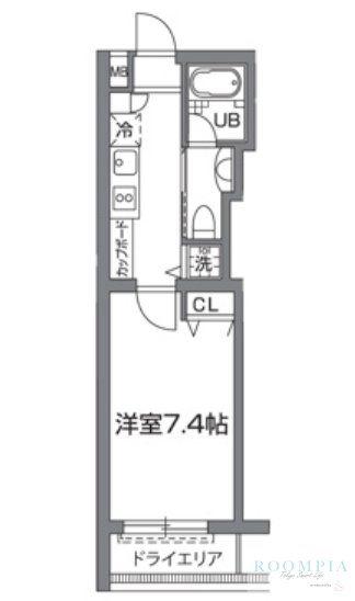 プライムアーバン烏山コート(1K/B1階)の間取り写真