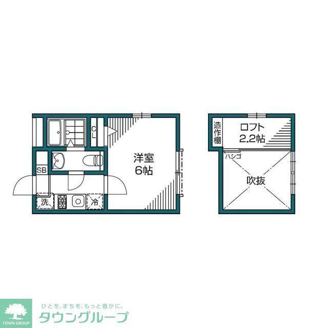 グランエッグス三軒茶屋N(1K/1階)の間取り写真