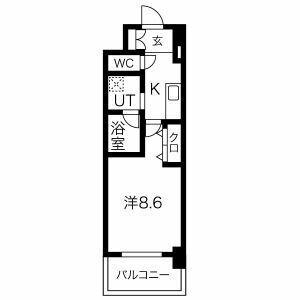 PURE RESIDENCE 名駅南(1K/7階)の間取り写真