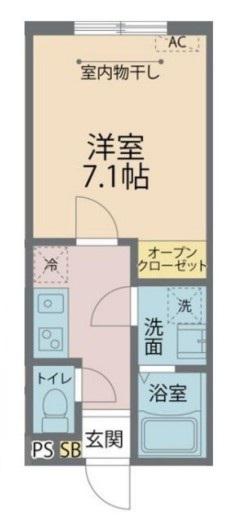 カインドネス西橋本(1K/1階)の間取り写真