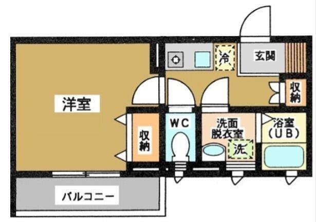 メゾンパークス(1K/2階)の間取り写真