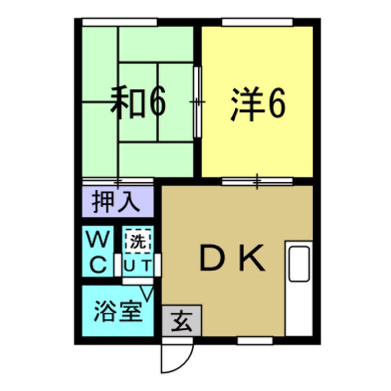 ハイコートやはた(2DK/1階)の間取り写真