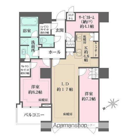 三田ガーデンヒルズ ウエストヒル(2SLDK/5階)の間取り写真