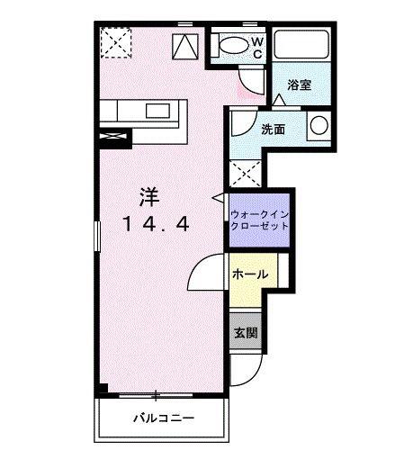 ジェントリーII(ワンルーム/1階)の間取り写真