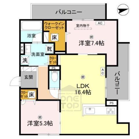 D-RESIDENCE寿寿(2LDK/3階)の間取り写真