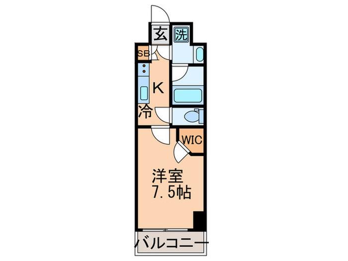 KDXレジデンス豊洲(1K/1階)の間取り写真