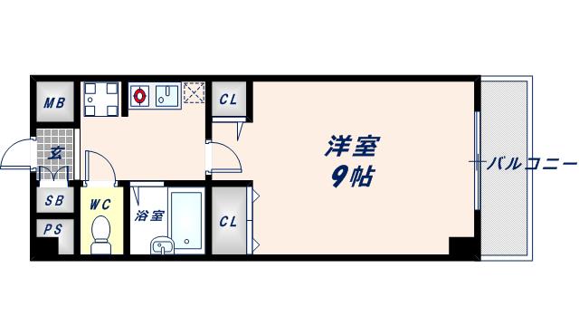 リアライズ鶴橋東(1K/5階)の間取り写真