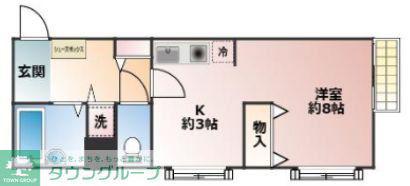 フロンティア鷺宮(1K/2階)の間取り写真