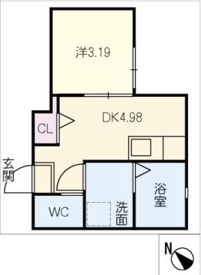 シェラトン桜(1DK/3階)の間取り写真