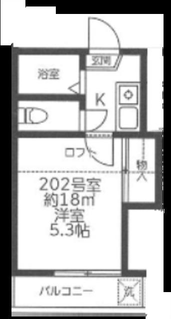 レオパレス南野(1K/2階)の間取り写真