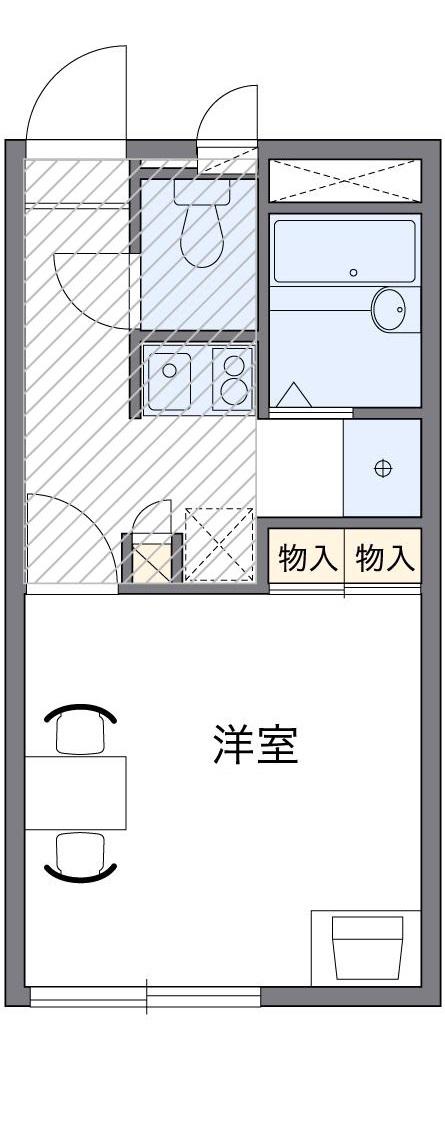 レオパレスPALCOURT劉備(1K/1階)の間取り写真