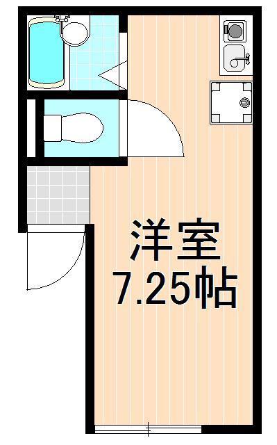 ヴィラCS新御徒町(ワンルーム/1階)の間取り写真