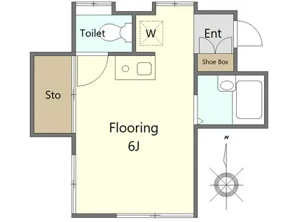 藤コーポ(ワンルーム/2階)の間取り写真