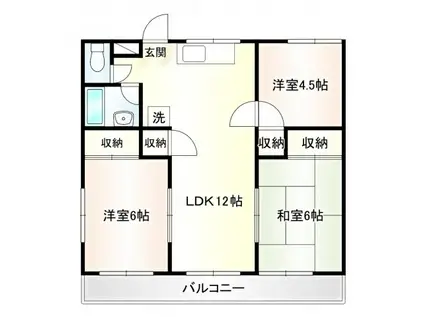 サンライフ21・佐間(3LDK/1階)の間取り写真