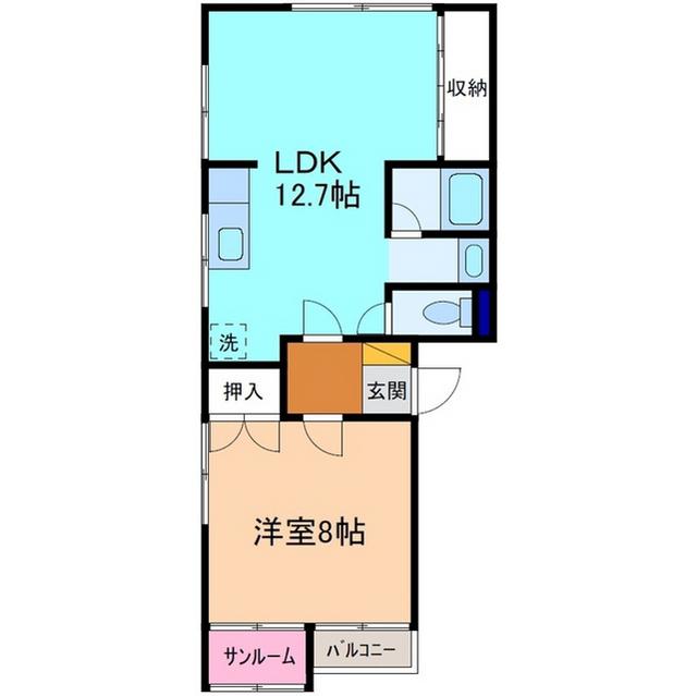 パルハウス(1LDK/2階)の間取り写真