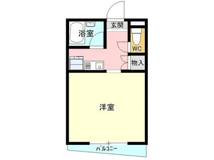 フルエンス(1K/4階)の間取り写真