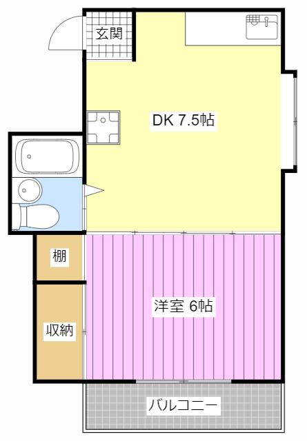 メゾン曳馬A(1DK/2階)の間取り写真