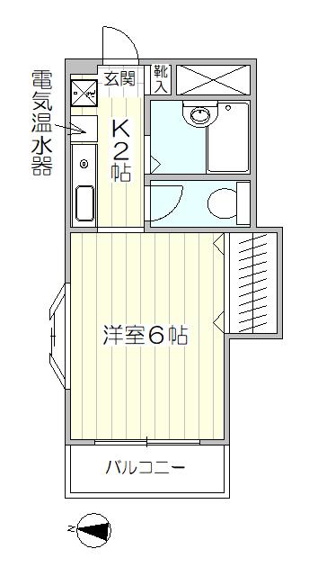 石坂ゼフィール(1K/4階)の間取り写真