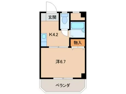 アンビアンテ田中町(1K/6階)の間取り写真