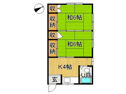 鎌田アパート(2K/2階)の間取り写真