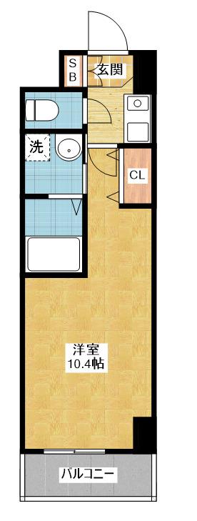 サウス名駅(1K/9階)の間取り写真