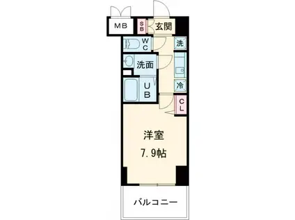 プレサンス神戸セレスティア(1K/6階)の間取り写真