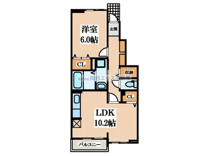 ヴェルデ ブリッサII(1LDK/1階)の間取り写真