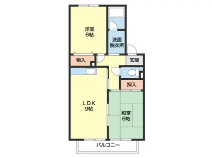 ニューあおい(2LDK/2階)の間取り写真