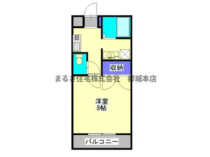 サンライズ金田(1K/3階)の間取り写真