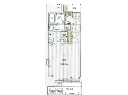 エスライズ新神戸(ワンルーム/9階)の間取り写真