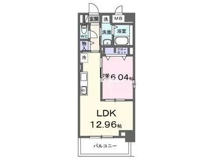 メルベージュ久留米(1LDK/2階)の間取り写真