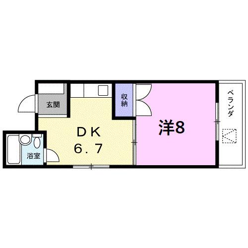 グリーンハイツ(1DK/3階)の間取り写真
